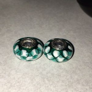 Pandora teal lattice muranos 791625